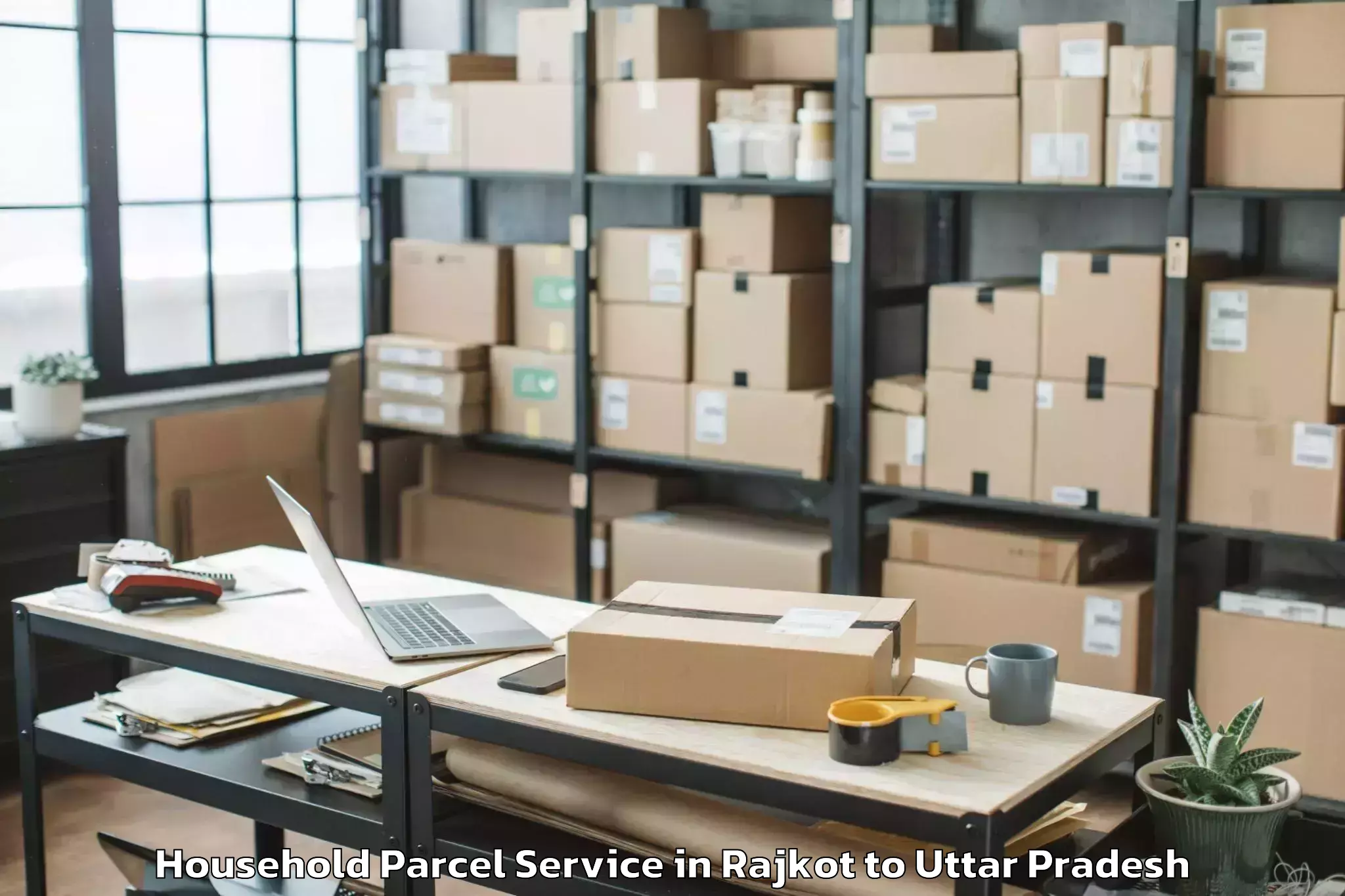 Book Rajkot to Allahganj Household Parcel Online